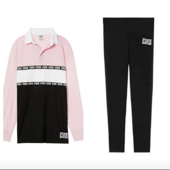 PINK Victoria's Secret Tops - Set🌺Size M PINK VS LONG SLEEVE + LEGGINGS M.